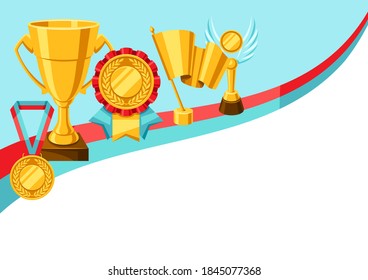 Awards and trophy illustration. Reward background for sports or corporate competitions.