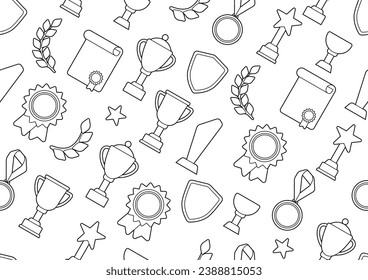Awards and trophy pattern. Reward items for sports or corporate competitions.
