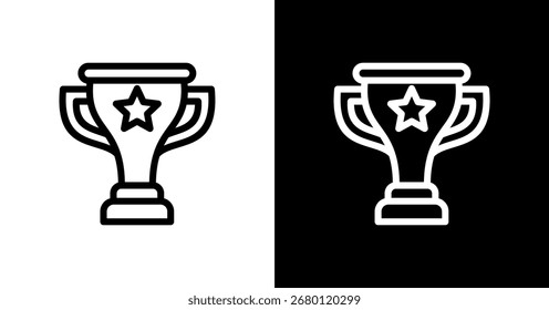 Auszeichnungen Trophy White Icon Set Design