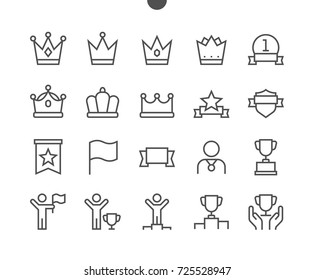 Awards UI Pixel Perfect Well-crafted Vector Thin Line Icons 48x48 Ready for 24x24 Grid for Web Graphics and Apps with Editable Stroke. Simple Minimal Pictogram Part 4-4