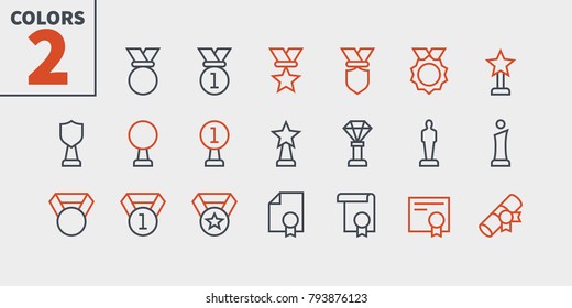 Awards UI Pixel Perfect Well-crafted Vector Thin Line Icons 48x48 Ready for 24x24 Grid for Web Graphics and Apps with Editable Stroke. Simple Minimal Pictogram 