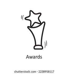 Awards vector outline Icon Design illustration. Entertainment Symbol on White background EPS 10 File