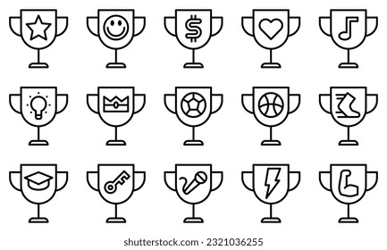 Awards vector set, Awards simple cartoon style, Awards icon set.