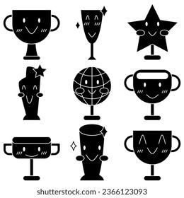 Awards vector set, Awards simple cartoon style, Awards icon set.