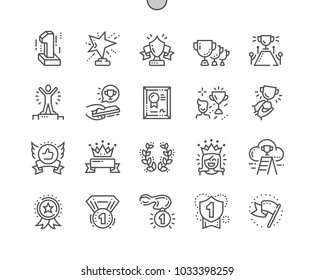 Awards Well-crafted Pixel Perfect Vector Thin Line Icons 30 2x Grid for Web Graphics and Apps. Simple Minimal Pictogram