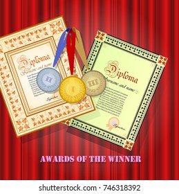 Awards of the winner. Vector illustration