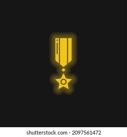 Awards yellow glowing neon icon