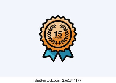 Award-winning  Approved Badge vector illustration