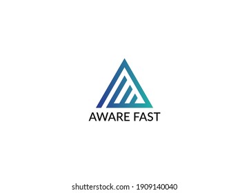Consciente del rápido diseño del logotipo minimalista de la letra AF abstracta