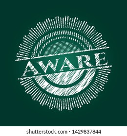 Aware on blackboard. Vector Illustration. Detailed.