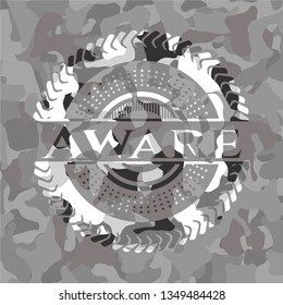 Aware on grey camouflaged pattern