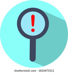 Aware-Suche, Vektorsymbol. Aufmerksamkeitssuche, Vektorgrafik. Einzeln auf blauem Hintergrund.