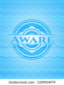 Aware water wave concept emblem background.