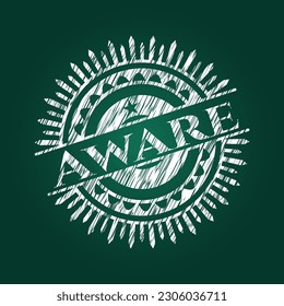 Aware auf einer Tafel geschrieben. Vektorgrafik. Detaillierte Angaben. 