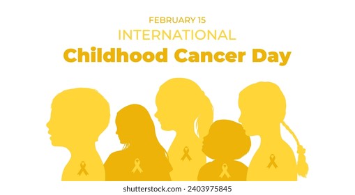 Awareness banner for International Childhood Cancer Day with sil