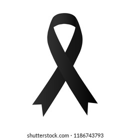 Awareness black ribbon. Melanoma & skin cancer