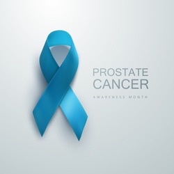 Awareness Blue Ribbon. World Prostate Cancer Day Concept. Vector Illustration. Men Healthcare Concept