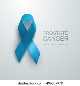 Awareness Blue Ribbon. World Prostate Cancer Day concept. Vector Illustration. Men healthcare concept