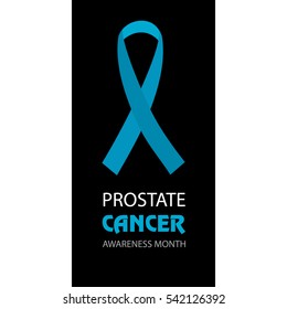 Awareness Blue Ribbon. World Prostate Cancer Day concept. Vector Illustration. Men healthcare concept.