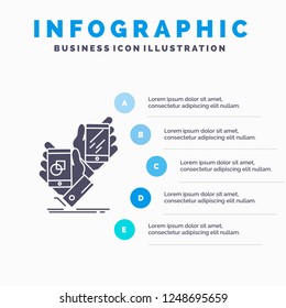 Awareness, brand, package, placement, product Infographics Template for Website and Presentation. GLyph Gray icon with Blue infographic style vector illustration.
