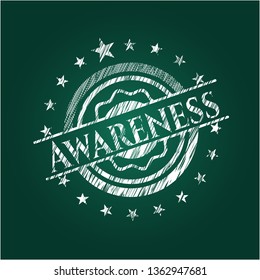Awareness chalk emblem written on a blackboard