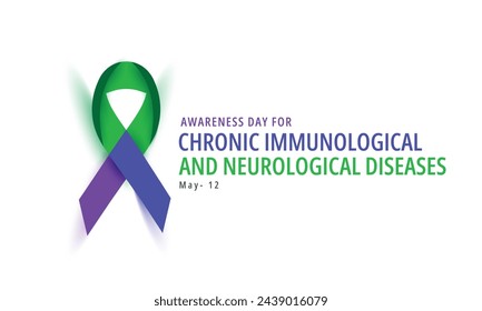 Awareness Day für chronische immunologische und neurologische Erkrankungen. Hintergrund, Banner, Karte, Poster, Vorlage. Vektorgrafik.