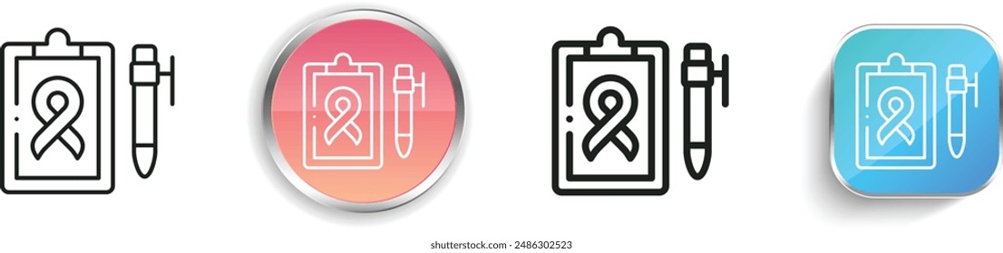 In: Awareness Day Icon. Flaches, lineares, regelmäßiges Design im Button-Stil isoliert auf weißem Hintergrund