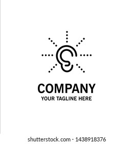 Awareness, Ear, Hear, Hearing, Listen Business Logo Template. Flat Color