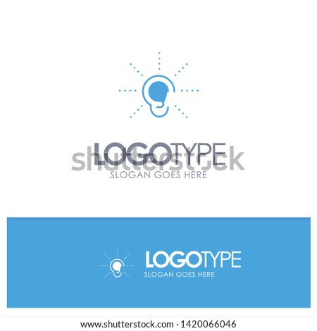 Awareness, Ear, Hear, Hearing, Listen Blue Solid Logo with place for tagline