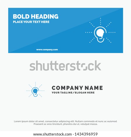 Awareness, Ear, Hear, Hearing, Listen SOlid Icon Website Banner and Business Logo Template