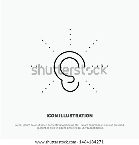 Awareness, Ear, Hear, Hearing, Listen Line Icon Vector. Vector Icon Template background