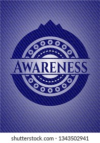 Awareness emblem with jean background