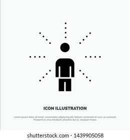 Awareness, Feel, Human, Perception, Sense solid Glyph Icon vector