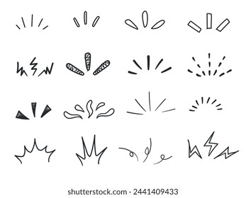 Awareness, hand drawn attention mark set, concentration, surprise, decoration