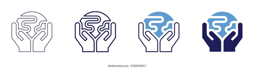 Awareness icon in 4 different styles. Thin Line, Line, Bold Line, Duotone. Duotone style. Editable stroke.