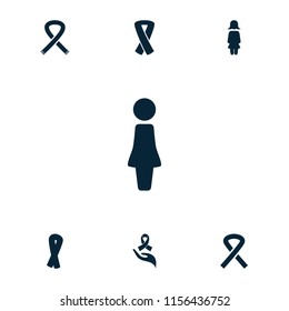 Awareness icon. collection of 7 awareness filled icons such as woman, ribbon. editable awareness icons for web and mobile.