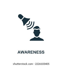 Awareness icon. Monochrome simple Life Skills icon for templates, web design and infographics