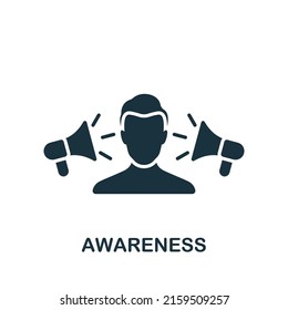 Awareness icon. Monochrome simple Personality icon for templates, web design and infographics