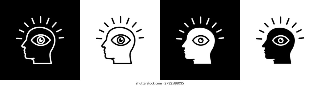 Ícone De Consciência Estilo De Plano De Fundo Branco E Preto