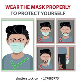 Awareness Infographic Tutorial On The Proper Way To Wear A Mask To Achieve Protection