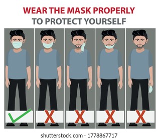 Awareness Infographic Tutorial On The Proper Way To Wear A Mask To Achieve Protection
