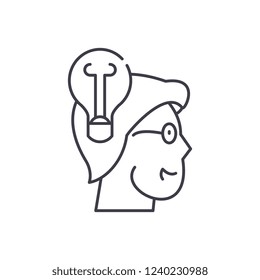 Awareness line icon concept. Awareness vector linear illustration, symbol, sign