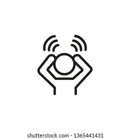 Awareness Line Icon. Worried Man, Headache, Irritation. Mental Health Concept. Vector Illustration Can Be Used For Topics Like Emotions, Psychology, Health