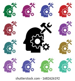 Awareness in mind multi color icon. Simple glyph, flat vector of human mind icons for ui and ux, website or mobile application