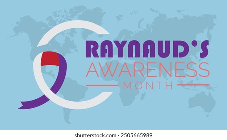 Raynaud’s Awareness Month is observed every year on October. Medical Healthcare Awareness concept. background, placard, banner template Vector illustration design.