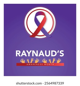 Raynaud’s Awareness Month is observed every year on October. Medical Healthcare Awareness concept. background, placard, banner template Vector illustration design.