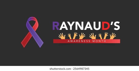 Raynaud’s Awareness Month is observed every year on October. Medical Healthcare Awareness concept. background, placard, banner template Vector illustration design.
