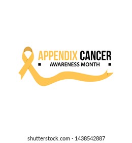 Awareness Month Ribbon Cancer. Appendix Cancer Awareness Vector Illustration