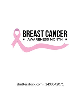 Awareness month ribbon cancer. Breast cancer awareness vector illustration