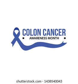 Awareness Month Ribbon Cancer. Colon Cancer Awareness Vector Illustration